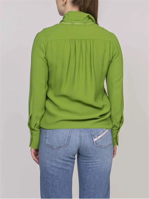Camicia in georgette di viscosa con fusciacca ELISABETTA FRANCHI | CA14661E2/EV3